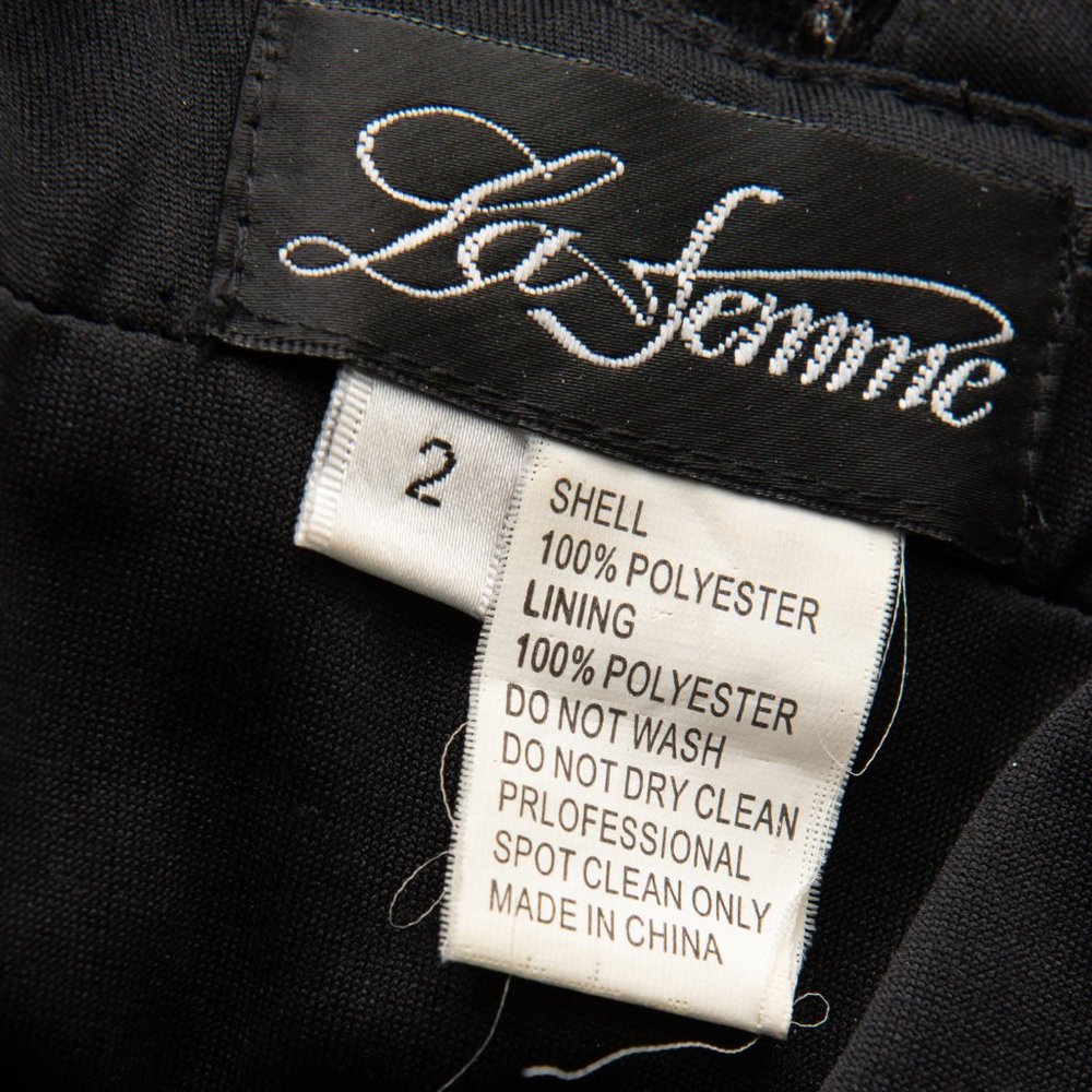 La Femme Cocktail Dress Jewels Mini Rhinestones Sleeveless Empire Waist Black 2 - Picture 3 of 5